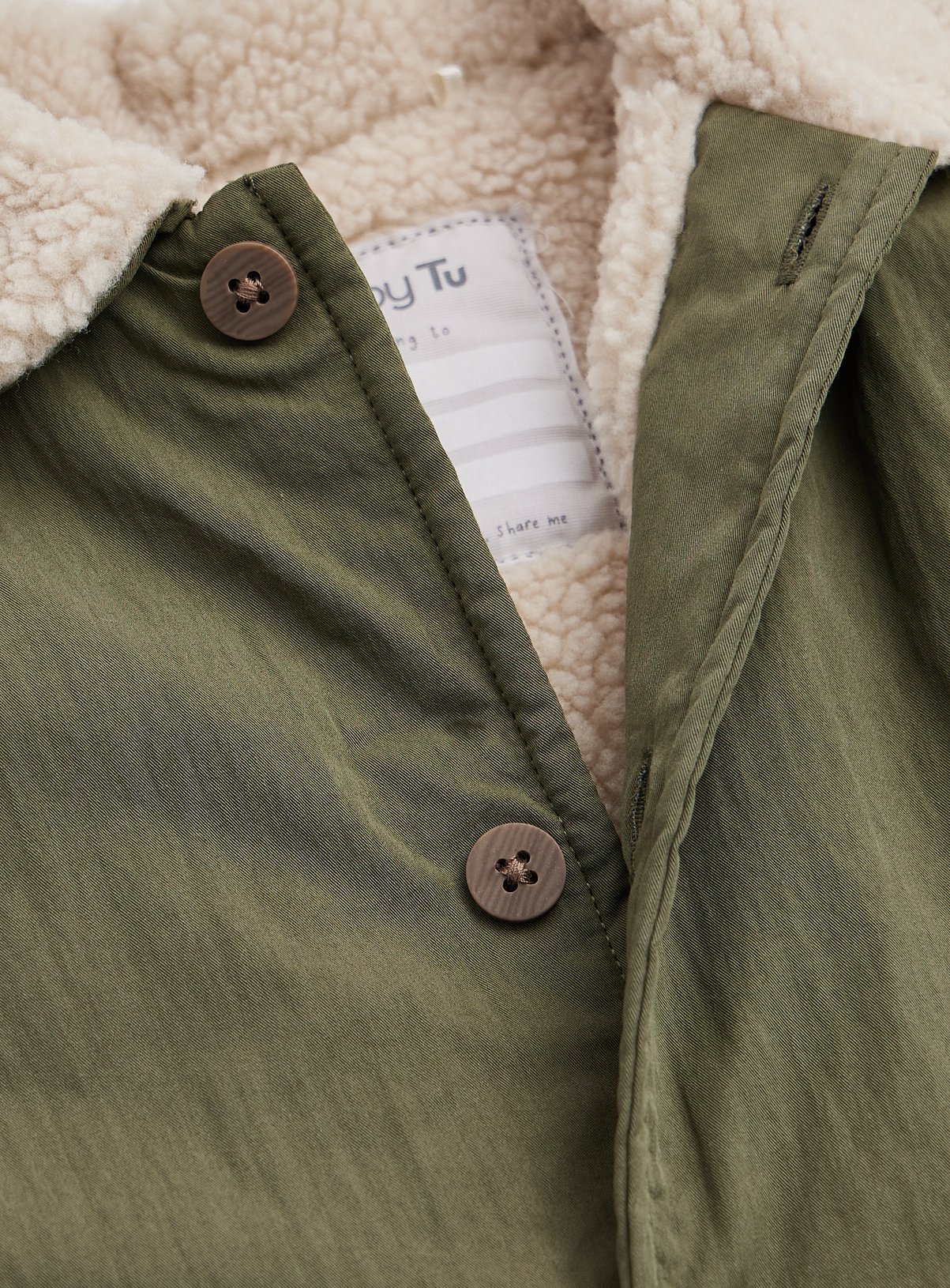Khaki Heritage Borg-Lined Barn Jacket 6-9 months - Image 2 thumbnail